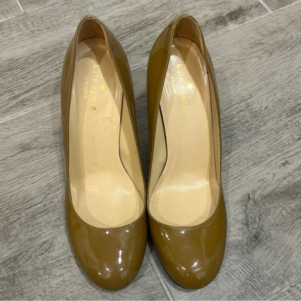 Kate Spade Women's Tan Patent Heels‎ Stiletto Pumps Size 7.5 B